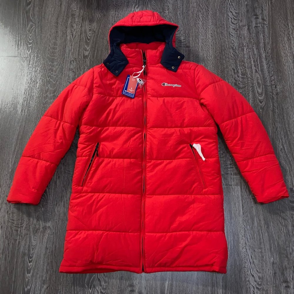 Champion Outdoor Womens Tech Fill Puffer Parka Jacket Red Size XL Coat NEW $225